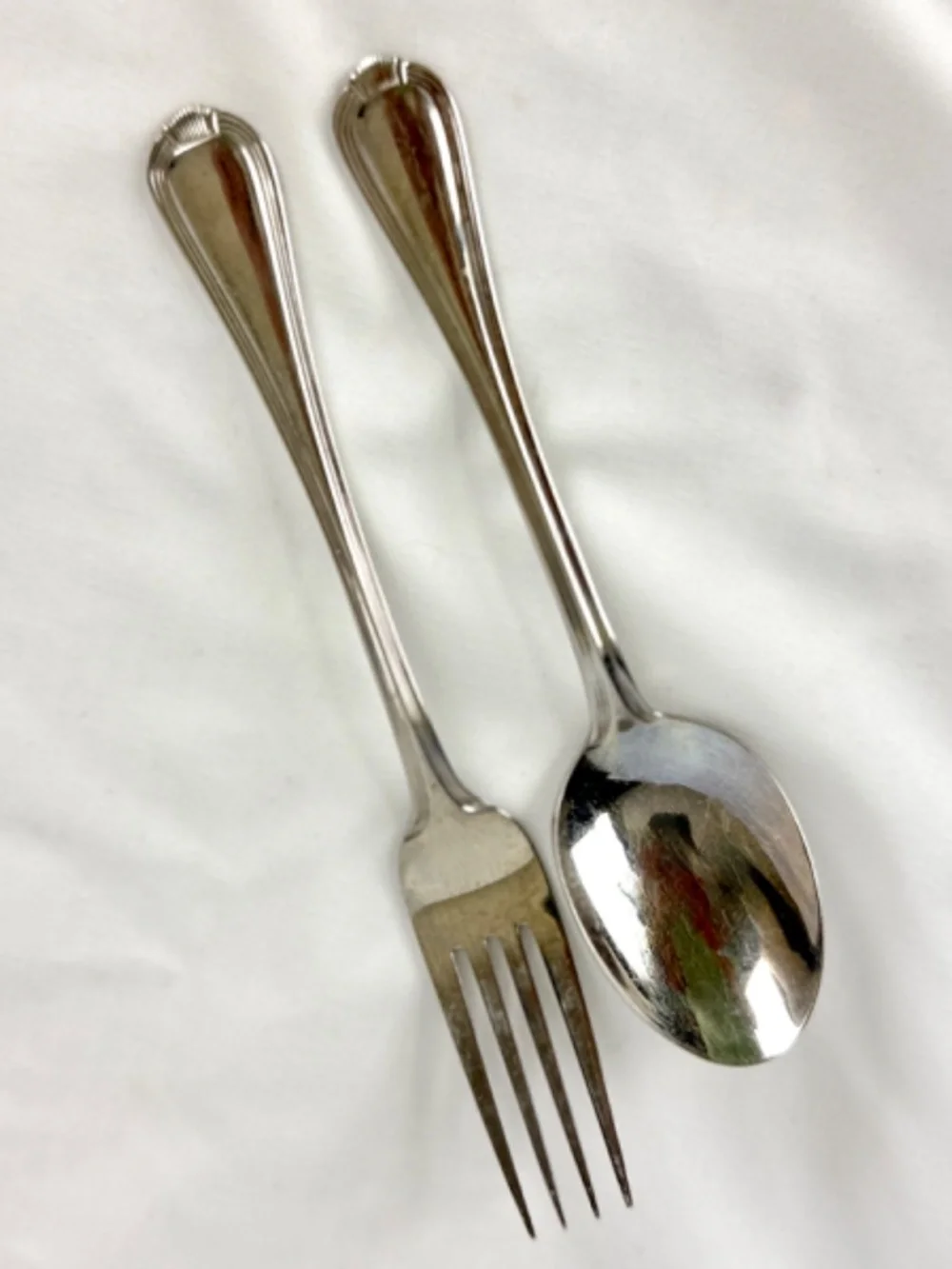 2 pc Vtg Pfaltzgraff Addison Dinner Forks Spoon 18/8 Stainless Steel Excellent